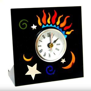 Celestial Table Clock - Sun, Moon & Stars - 4.75"